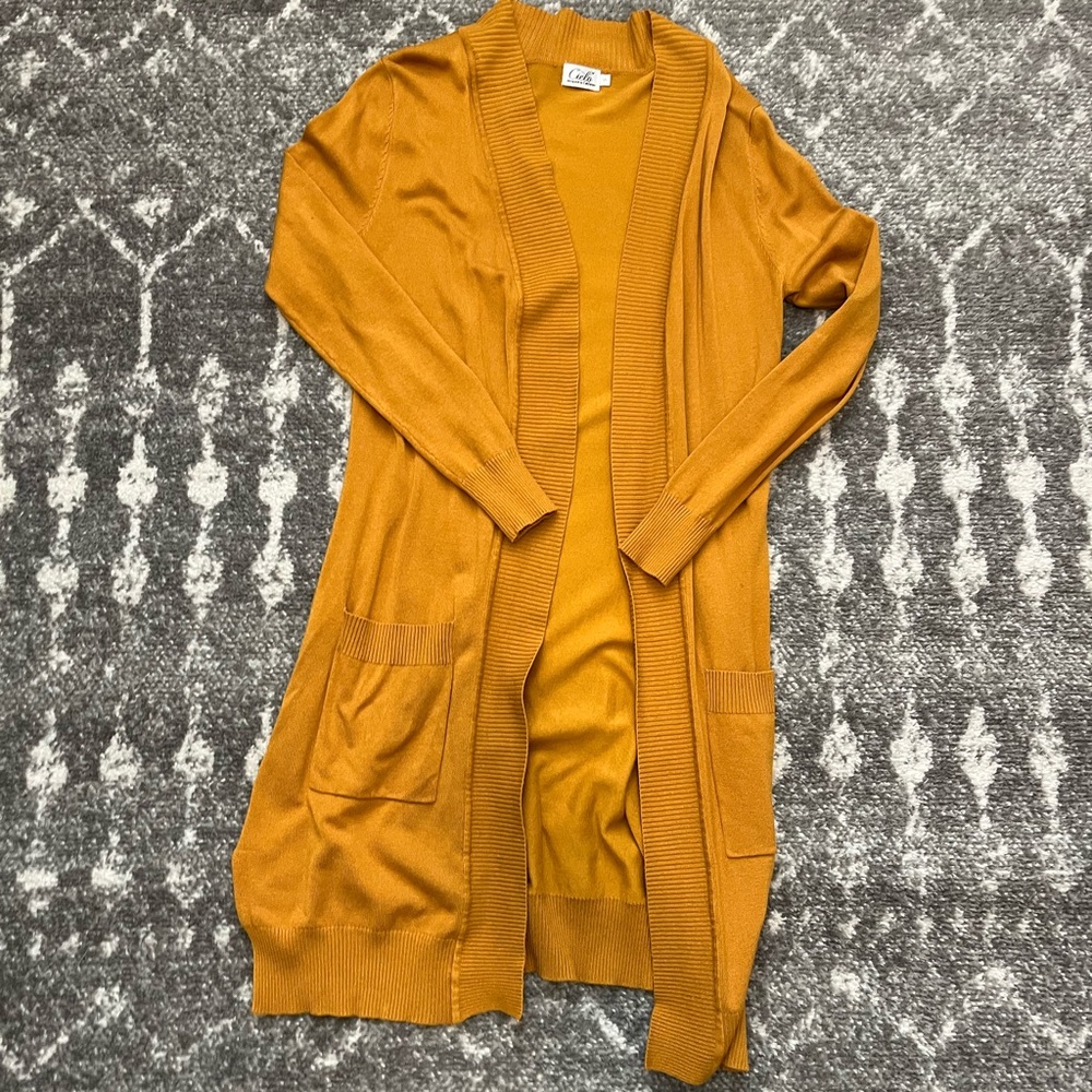 Elegant Mustard Cardigan Sweater